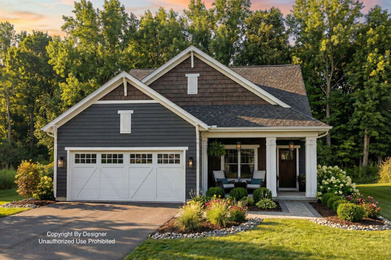 House Plan House Plan #32721 Angled Front Elevation 