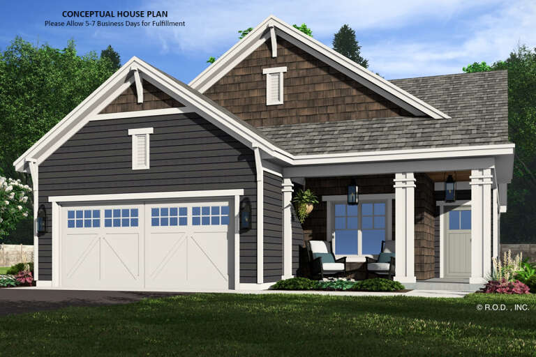 House Plan House Plan #32721 Angled Front Elevation