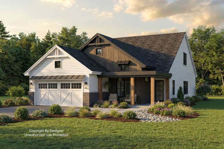 House Plan House Plan #32722 Angled Front Elevation