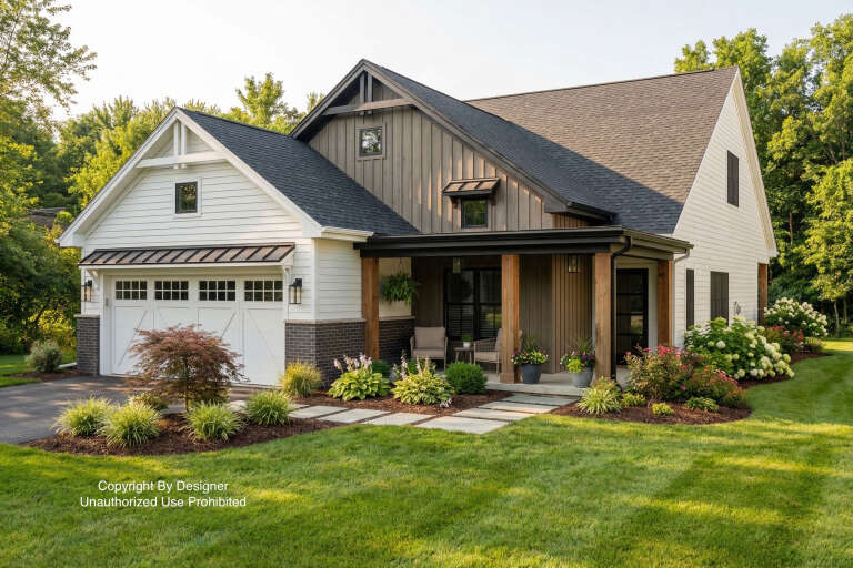 House Plan House Plan #32723 Angled Front Elevation