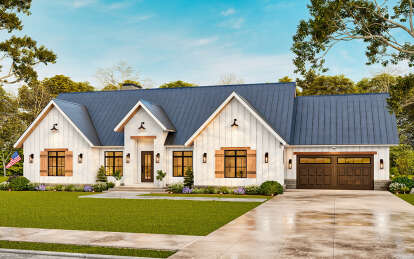 Modern Farmhouse House Plan #4195-00079 Elevation Photo