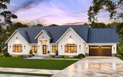 Modern Farmhouse House Plan #4195-00079 Elevation Photo