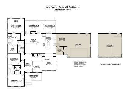 Garage Options for House Plan #6261-00073