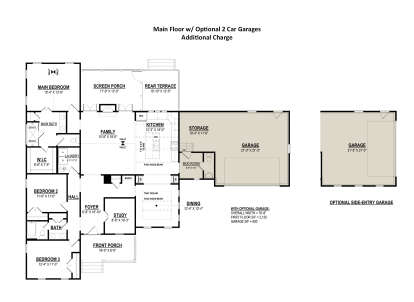 Garage Options for House Plan #6261-00074