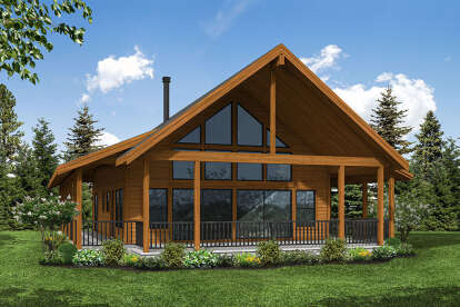 Cabin House Plan #035-01133 Elevation Photo