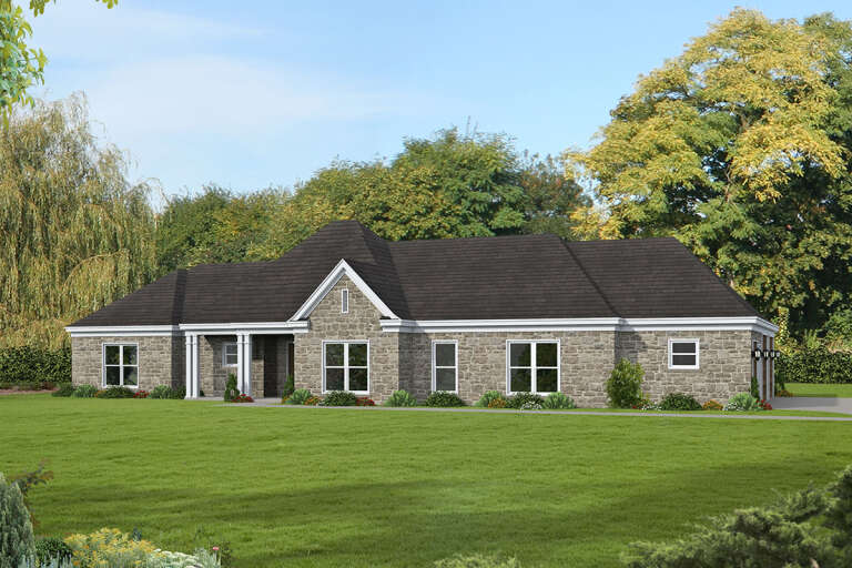 House Plan House Plan #32731 Angled Front Elevation