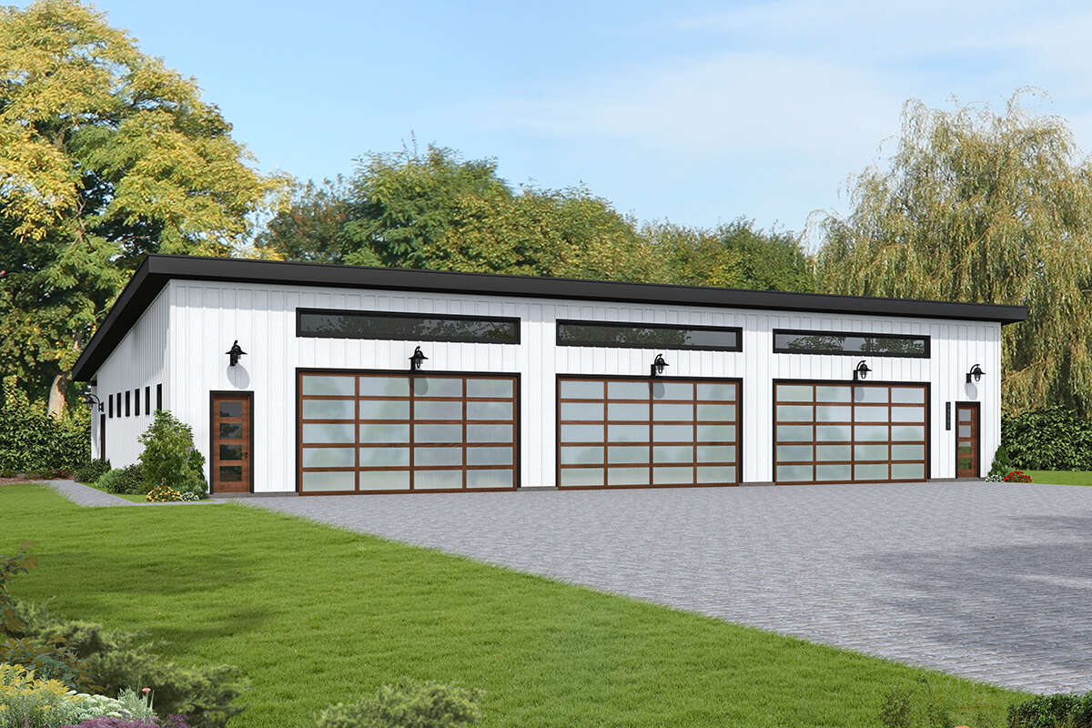 Modern 7 Car Garage Plan - 4,536 Square Feet, 1 Bedroom, 2 Bathrooms ...