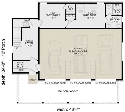 First Floor for House Plan #940-01275