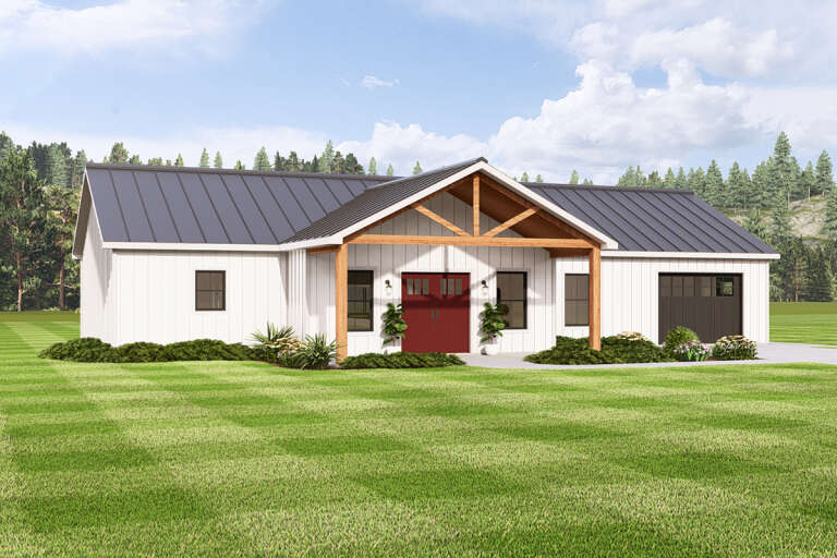 House Plan House Plan #32738 Angled Front Elevation