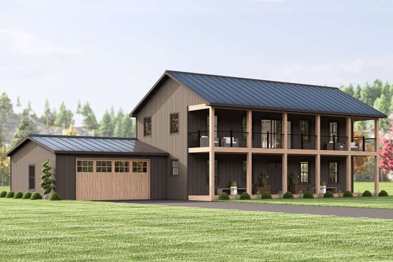 House Plan House Plan #32739 Angled Front Elevation