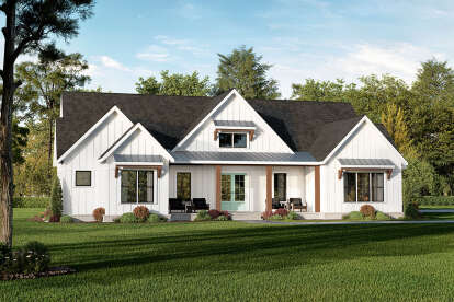 Modern Farmhouse House Plan #009-00438 Elevation Photo
