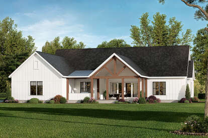 Modern Farmhouse House Plan #009-00438 Elevation Photo