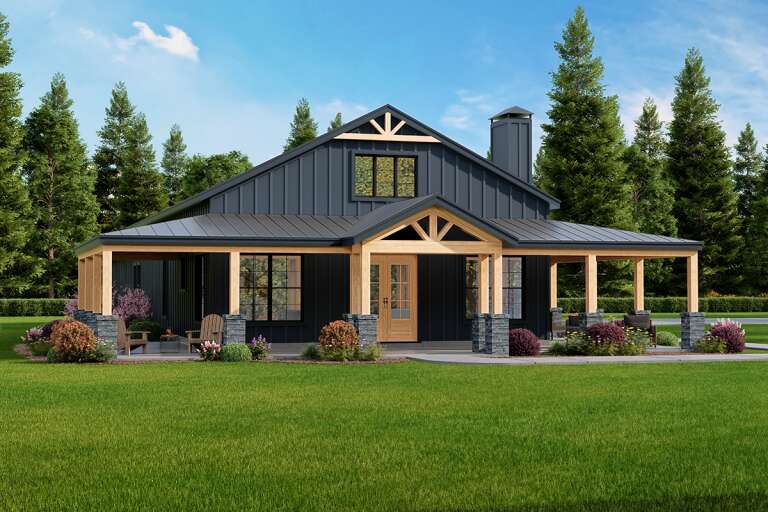 House Plan House Plan #32749 Angled Front Elevation