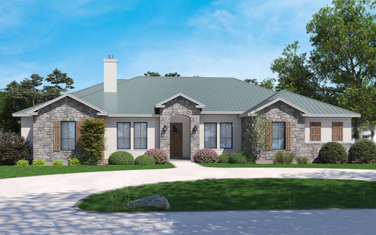 House Plan House Plan #32750 Angled Front Elevation 