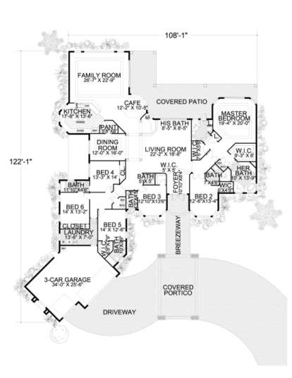 Floorplan 1 for House Plan #168-00031