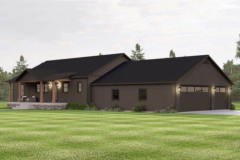 House Plan House Plan #32762 Angled Front Elevation 