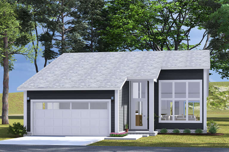 House Plan House Plan #32767 Angled Front Elevation 