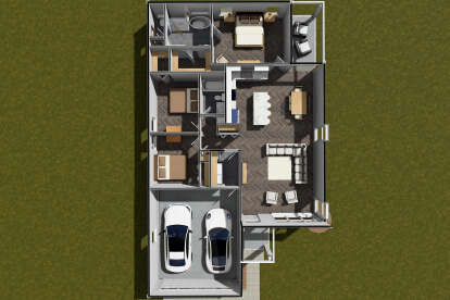 Overhead First Floor for House Plan #4848-00461