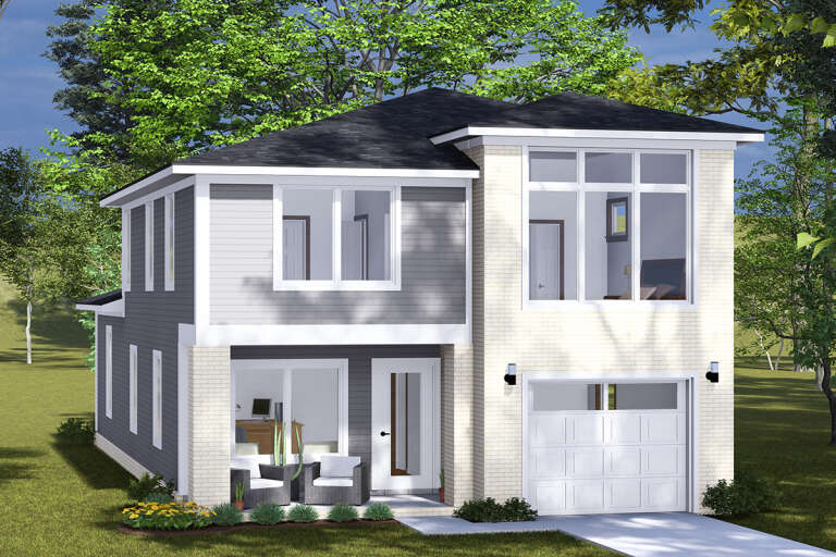 House Plan House Plan #32768 Angled Front Elevation 