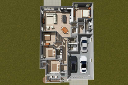 Overhead Floor Plan for House Plan #4848-00463
