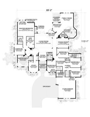Floorplan 1 for House Plan #168-00032