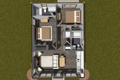 Overhead First Floor for House Plan #4848-00464