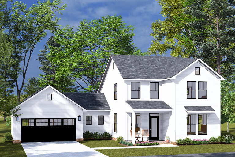 House Plan House Plan #32774 Angled Front Elevation 