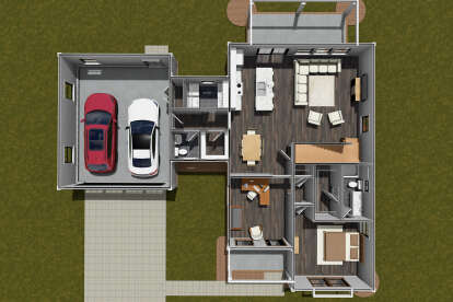 Overhead First Floor for House Plan #4848-00468
