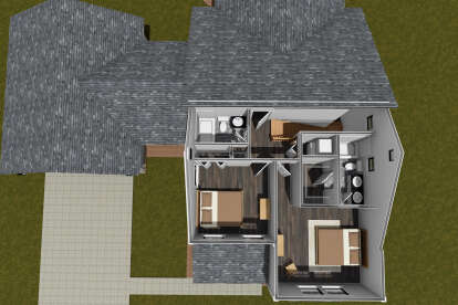 Overhead Second Floor for House Plan #4848-00468