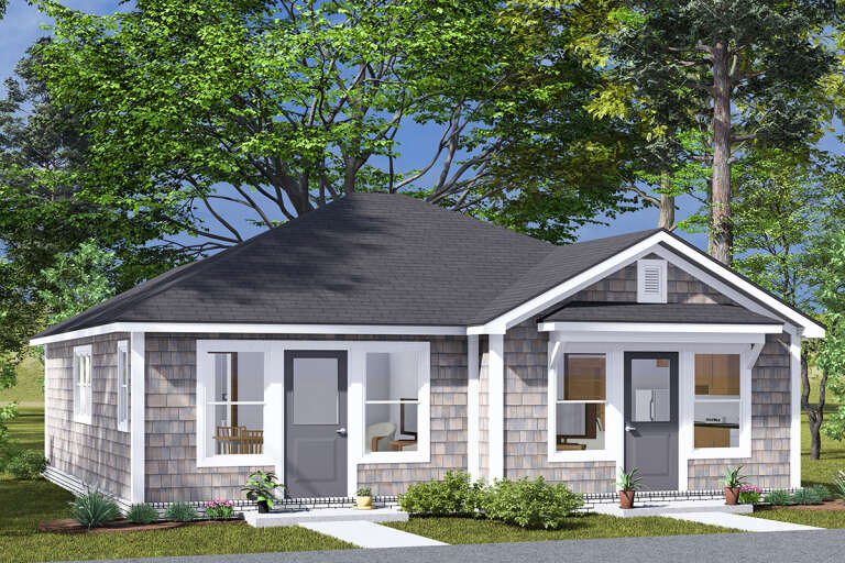 House Plan House Plan #32777 Angled Front Elevation 