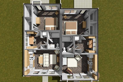 Overhead First Floor for House Plan #4848-00470