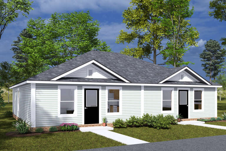 House Plan House Plan #32778 Angled Front Elevation 