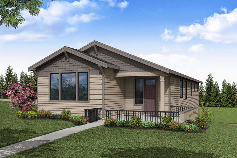House Plan House Plan #32780 Angled Front Elevation