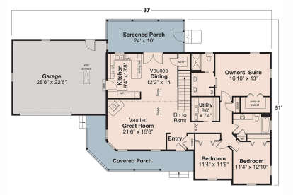 Main Floor  for House Plan #035-01136