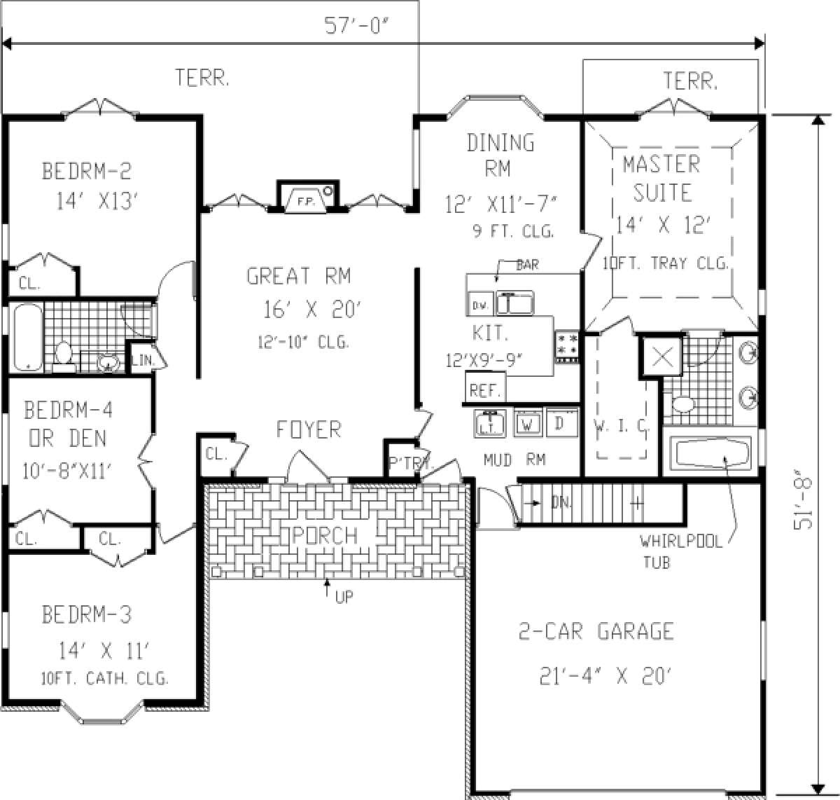 Main Floor for House Plan #033-00089