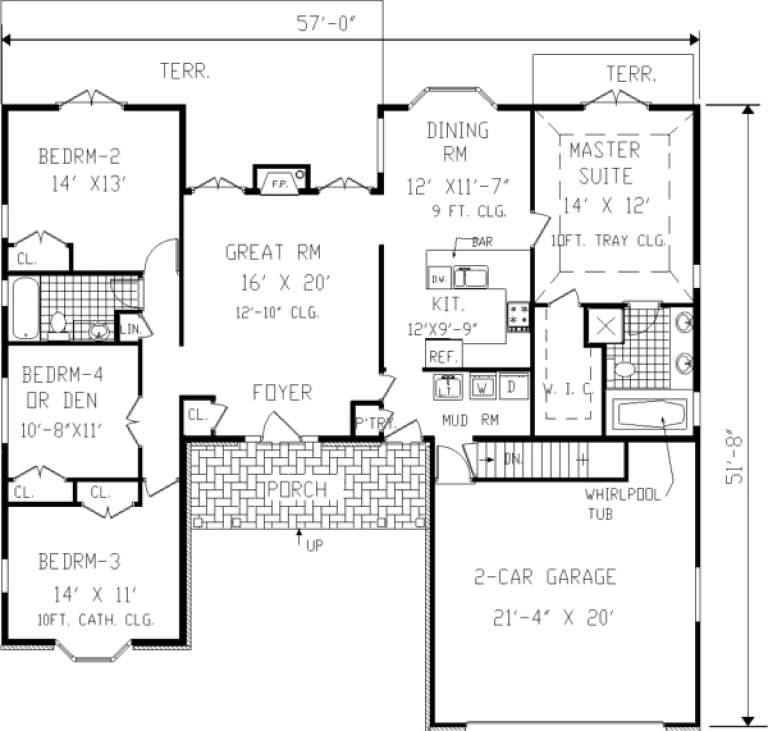 House Plan House Plan #328 Drawing 1