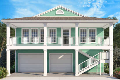 Coastal House Plan #9300-00139 Elevation Photo