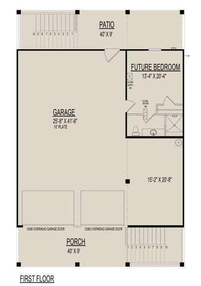 Garage Floor for House Plan #9300-00139