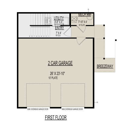 Garage Floor for House Plan #9300-00140