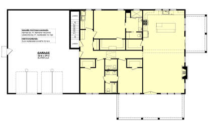 Main Floor w/ Basement Stairs Location for House Plan #041-00388