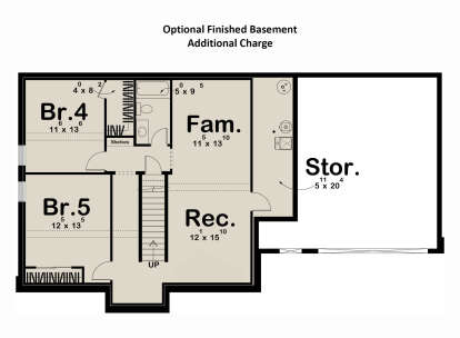 Main Floor w/ Basement Stairs Location for House Plan #963-01135