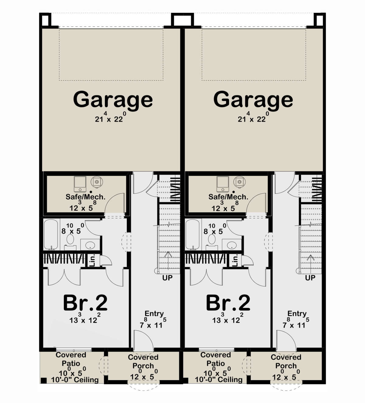 Modern Duplex Plan - 2,731 Square Feet, 4 Bedrooms, 4.5 Bathrooms | Floor  Plan #963-01136 | America's Best House Plans, image size:1200x1324