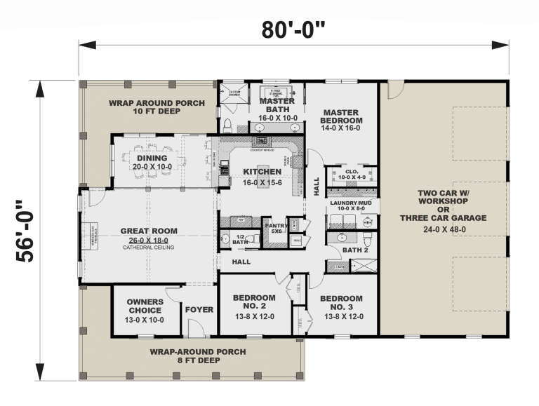 House Plan House Plan #32815 Drawing 1