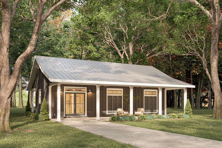 House Plan House Plan #32816 Angled Front Elevation 