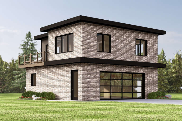 House Plan House Plan #32821 Angled Front Elevation 