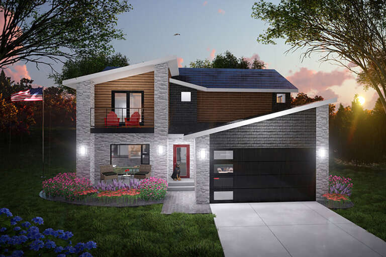 House Plan House Plan #32829 Angled Front Elevation 