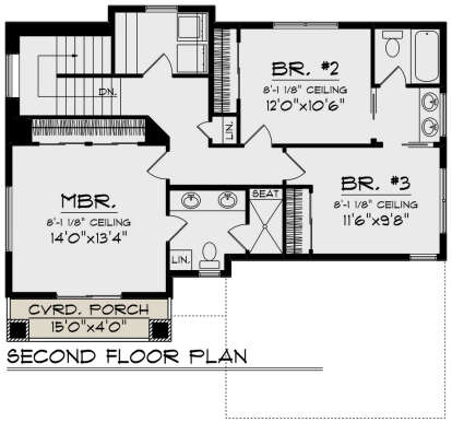 Second Floor for House Plan #1020-00369