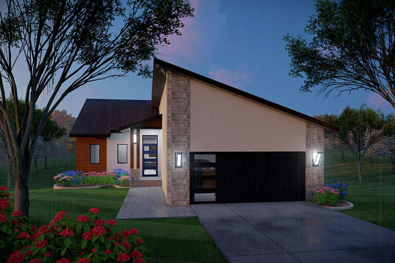 House Plan House Plan #32832 Angled Front Elevation 