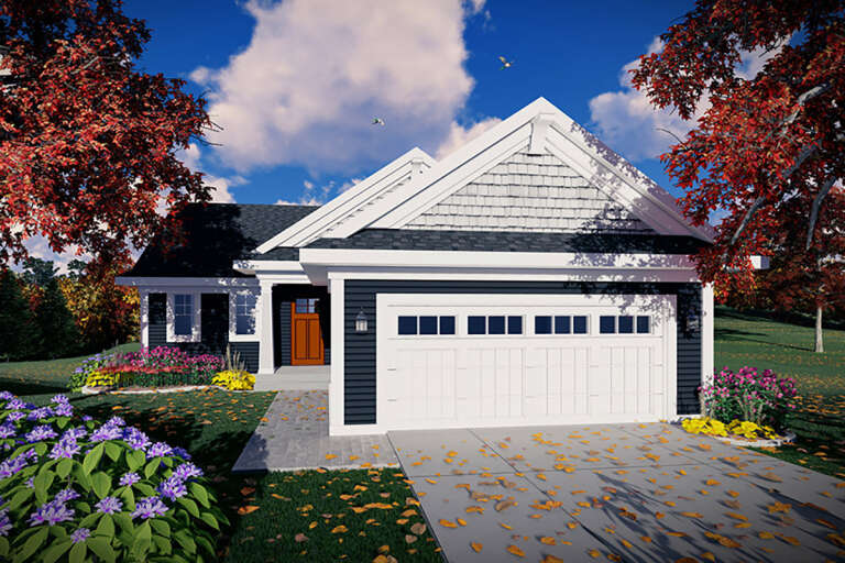 House Plan House Plan #32833 Angled Front Elevation 