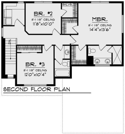 Second Floor for House Plan #1020-00373